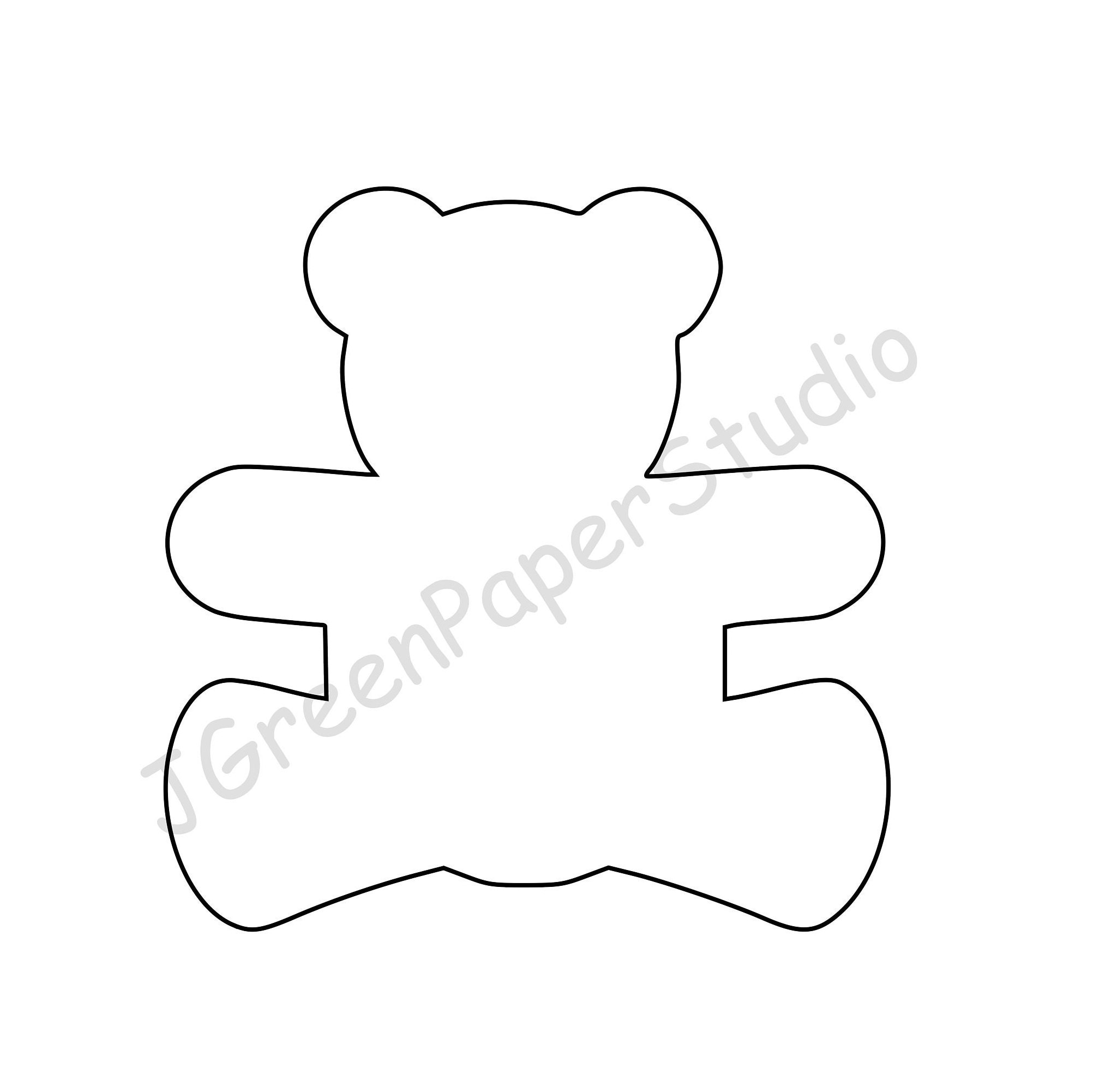 Printable Teddy Bear Template PDF Digital Download Teddy Kids Coloring Page Crafts Stencil 7 Inch Teddy Bear Printable Etsy New Zealand