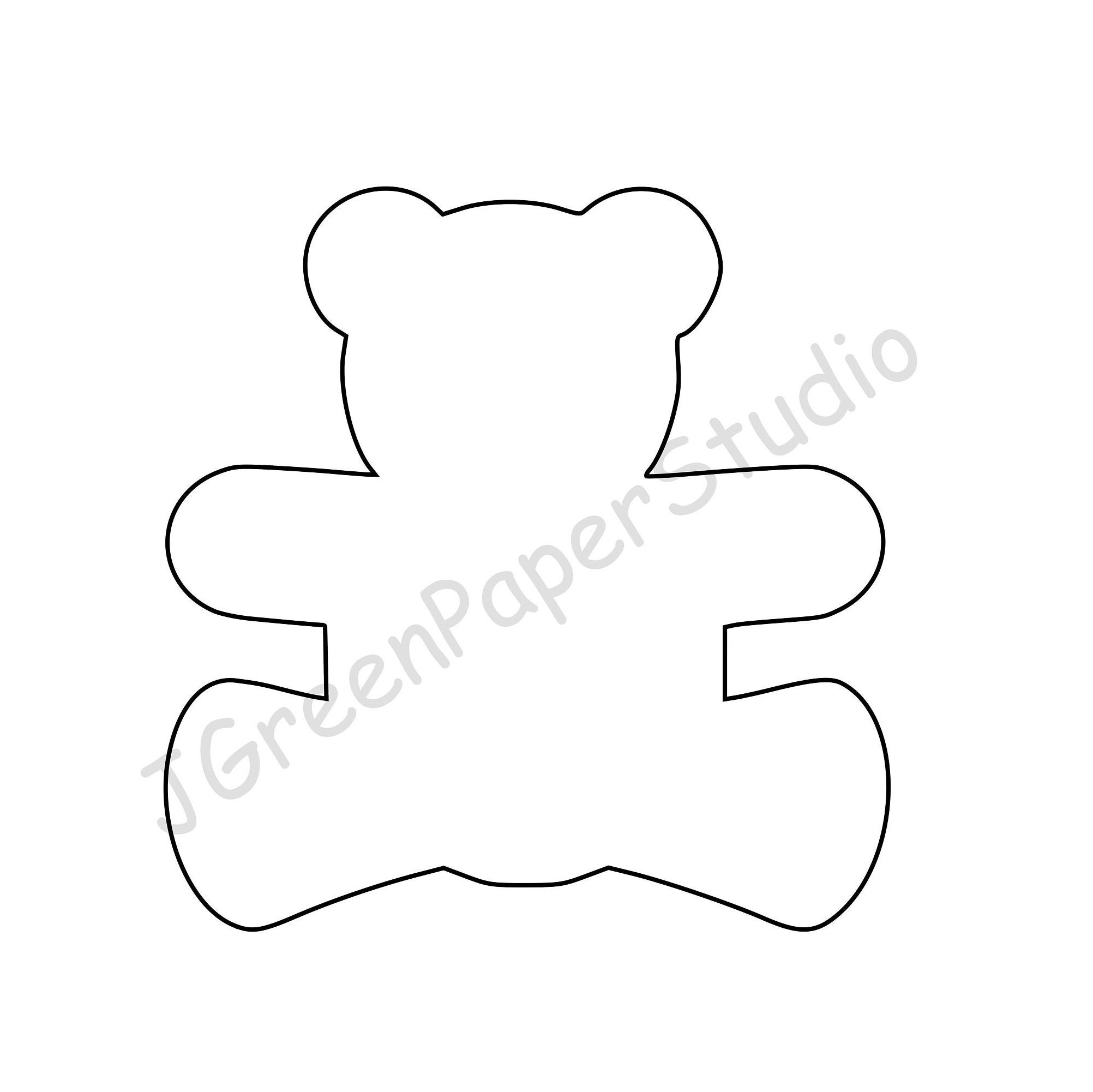 Printable Teddy Bear Template PDF Digital Download Teddy Kids Coloring Page Crafts Stencil 7 Inch Teddy Bear Printable Etsy Sweden