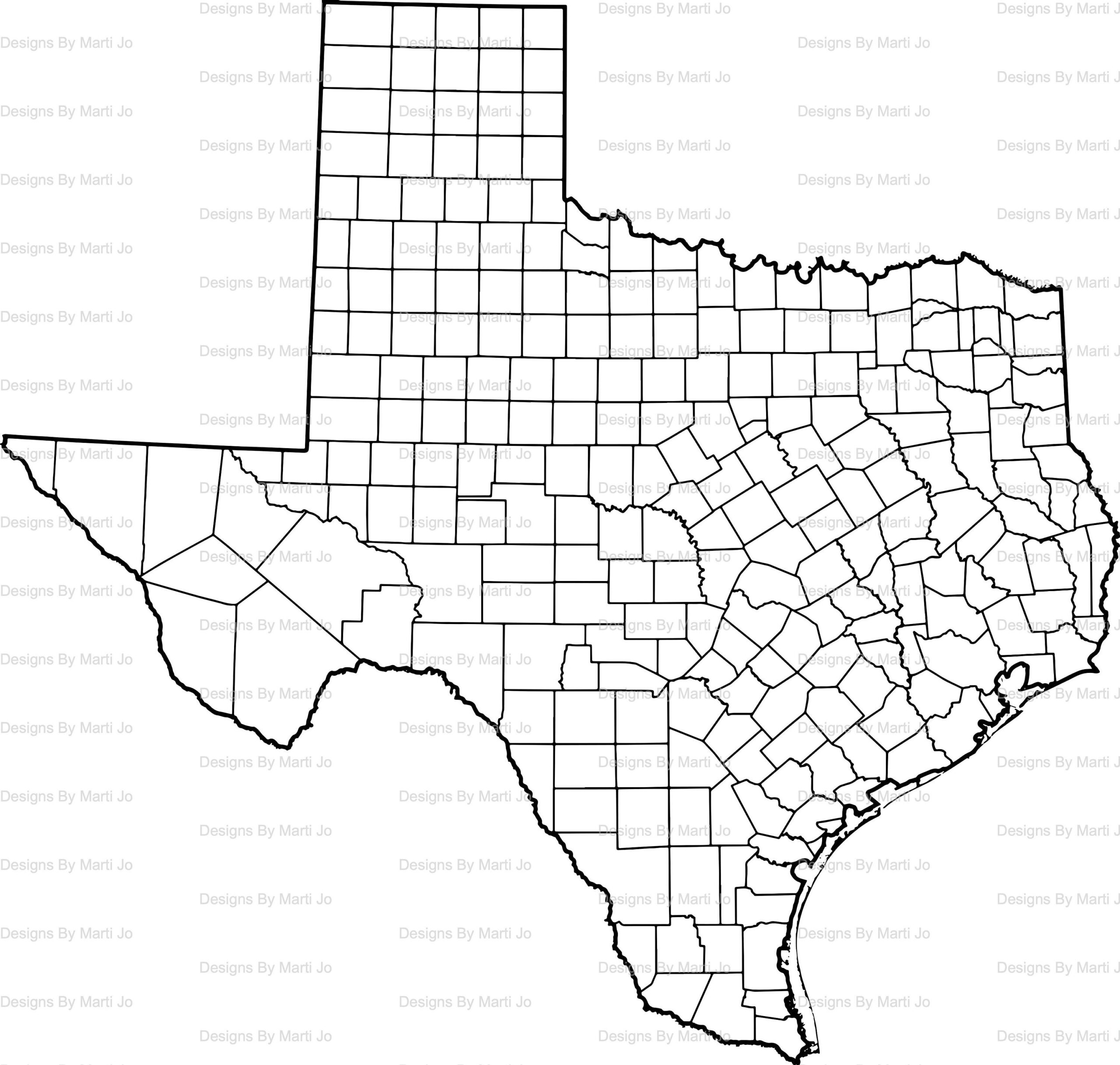 Printable Texas Map Printable TX County Map Digital Download PDF MAP16 Etsy Hong Kong