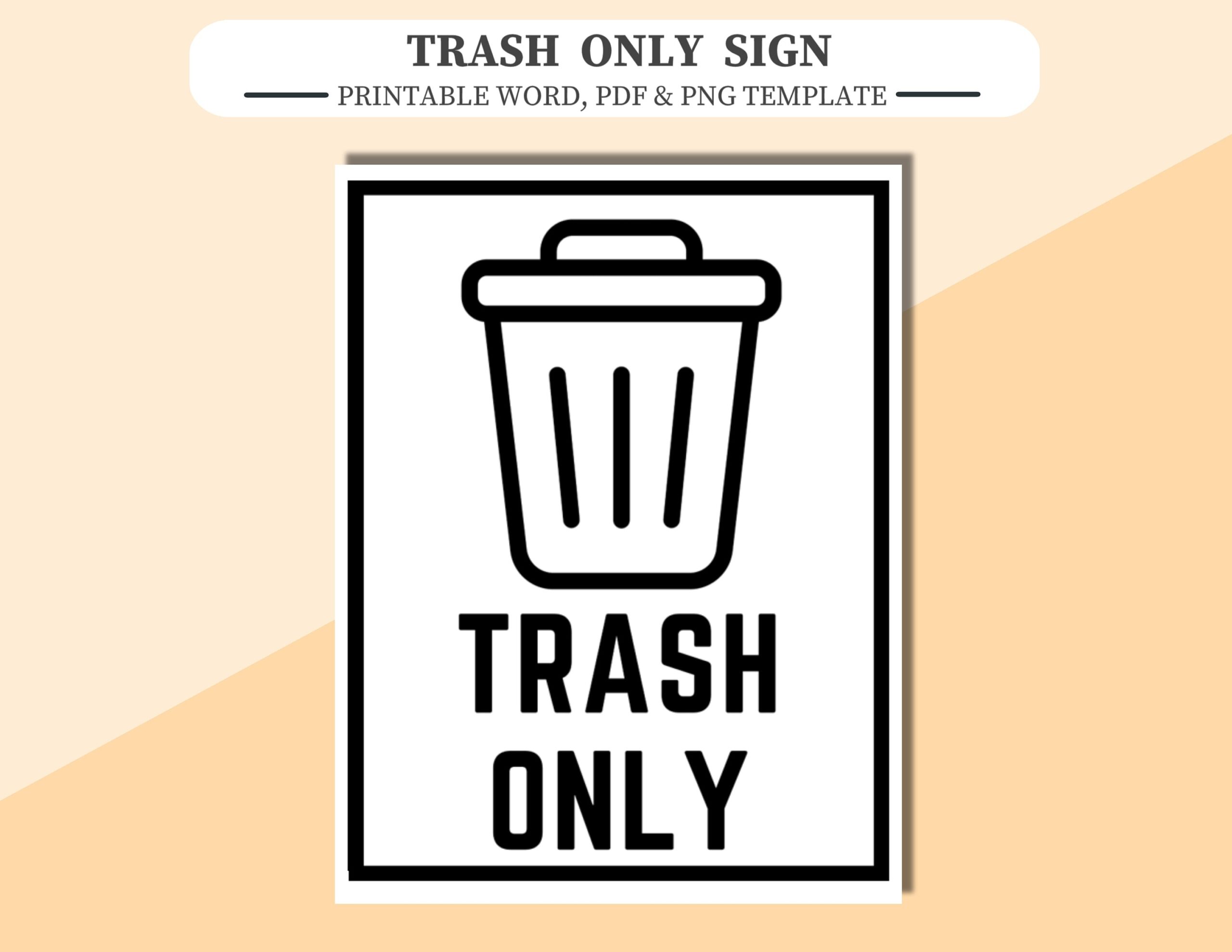 printable trash sign