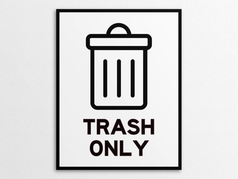 Printable Trash Only Signs In US Letter And A4 Sizes Instant Download PNG PDF Etsy Israel