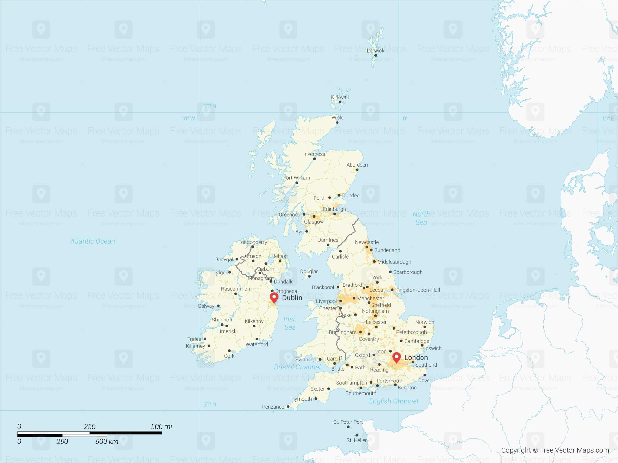 printable map of uk