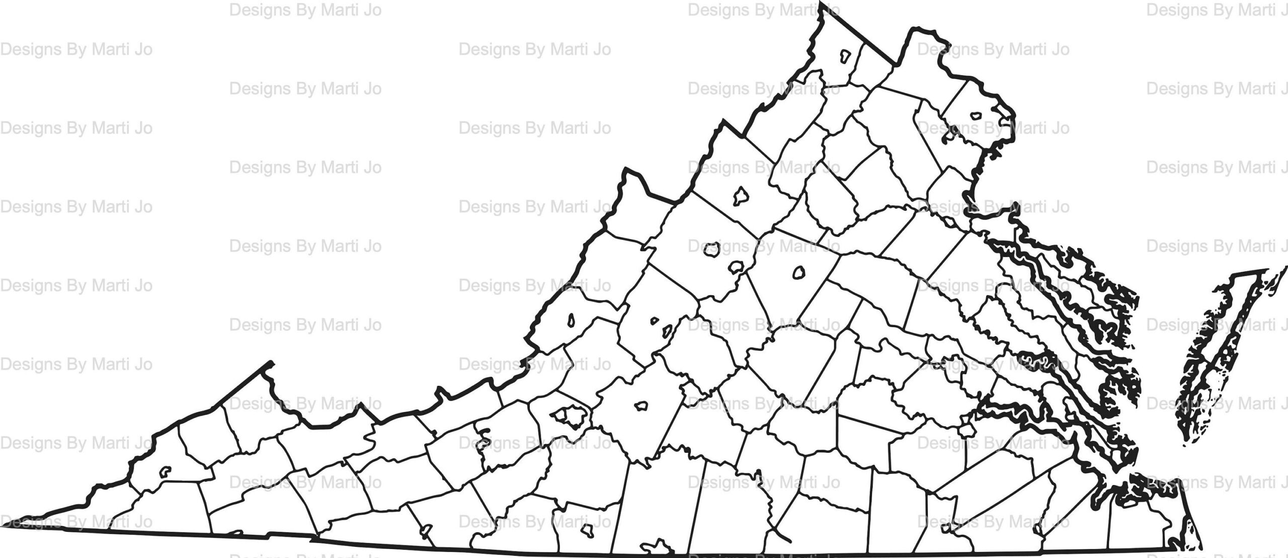 printable virginia county map