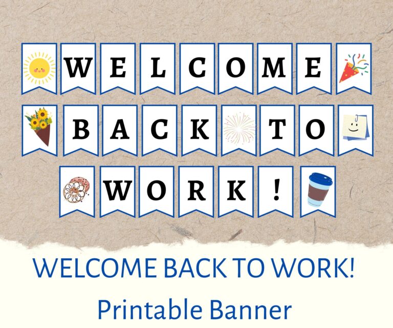 Printable Welcome Back To Work Banner Sign DIY Printable Welcome Back To Work Office Banner Sign Instant Download Digital Download Etsy