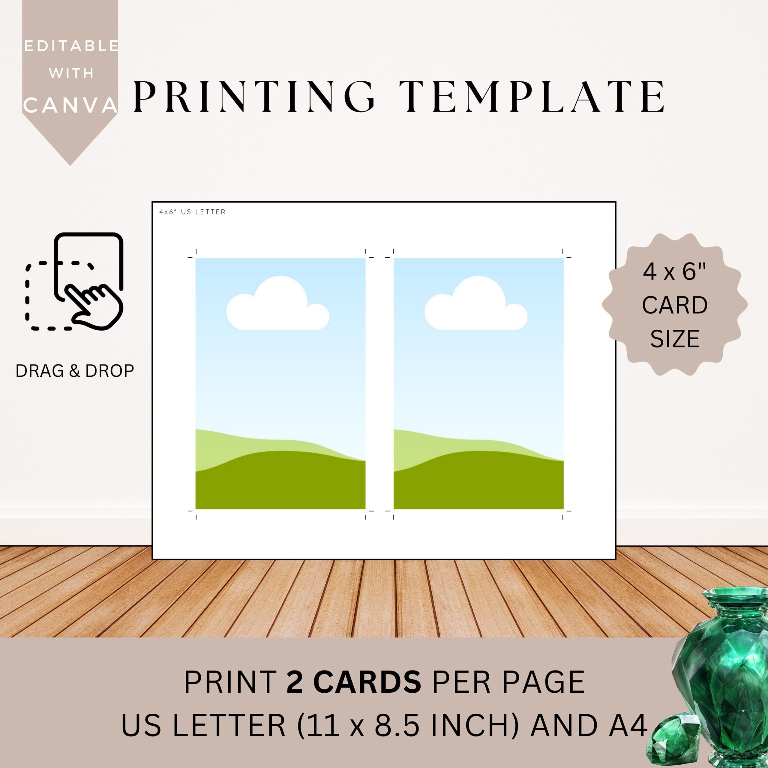 Printing Template 4 X 6 Inch Print And Cut Canva Multi Page Template 4x6 Blank Card Layout Frame Affirmation Manifestation US Letter A4 Etsy