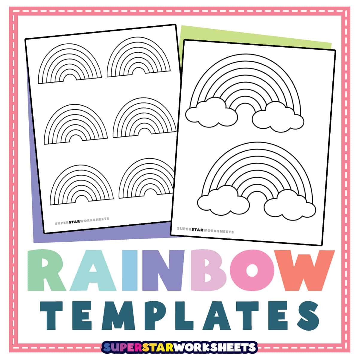 Rainbow Template Free Printables Superstar Worksheets