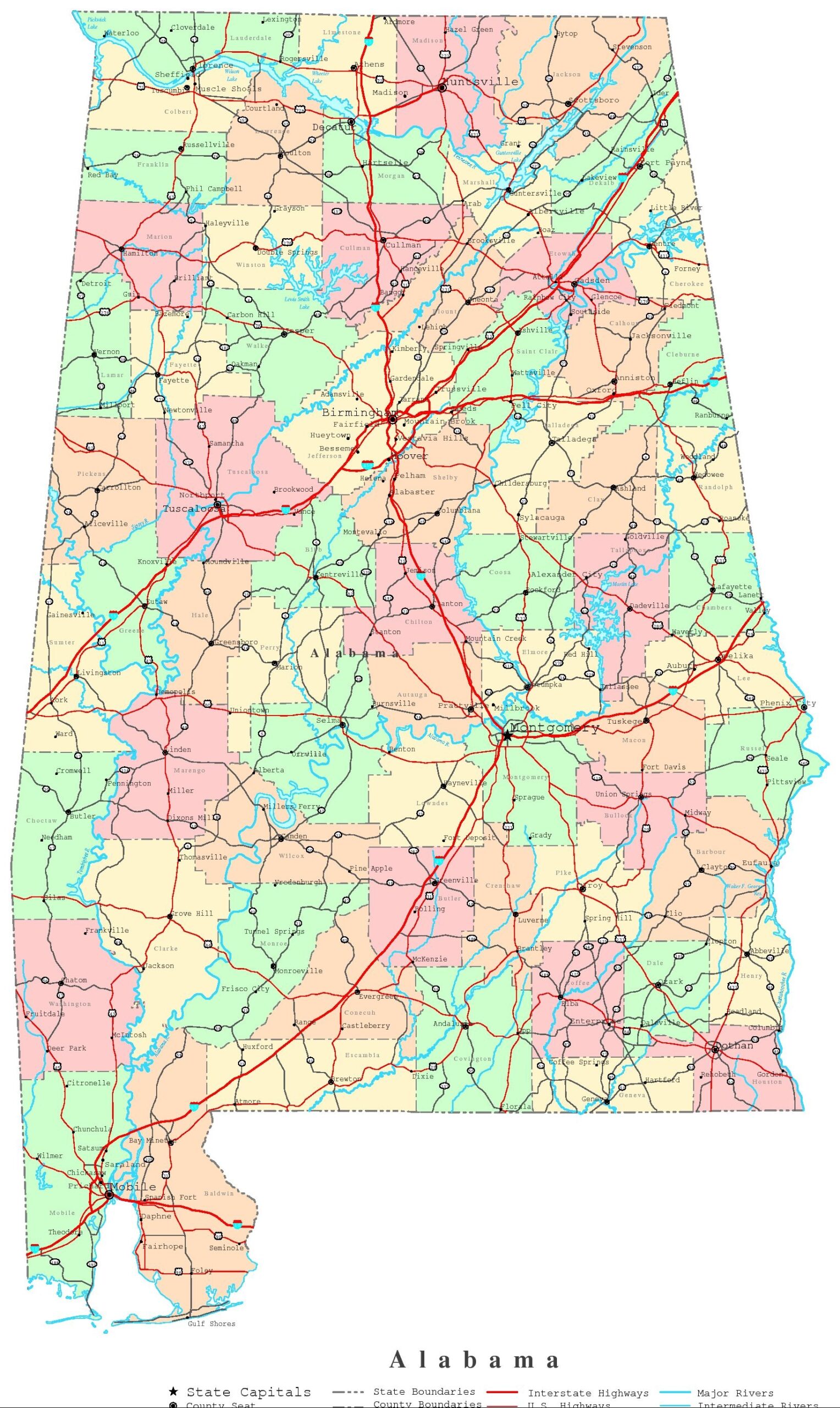 Rand Mcnally Easy To Read Alabama State Map With Cities Rand McNally Easy To Read Alabama State Map Paperback Driving Maps Directions