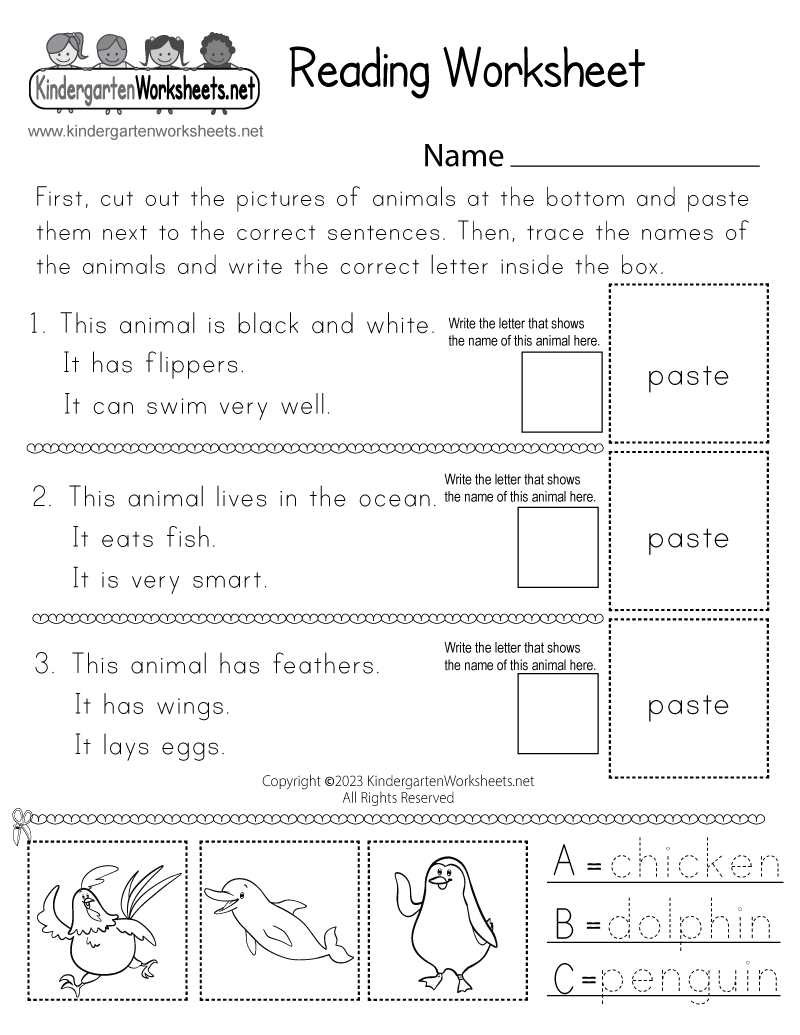 printable reading sheets