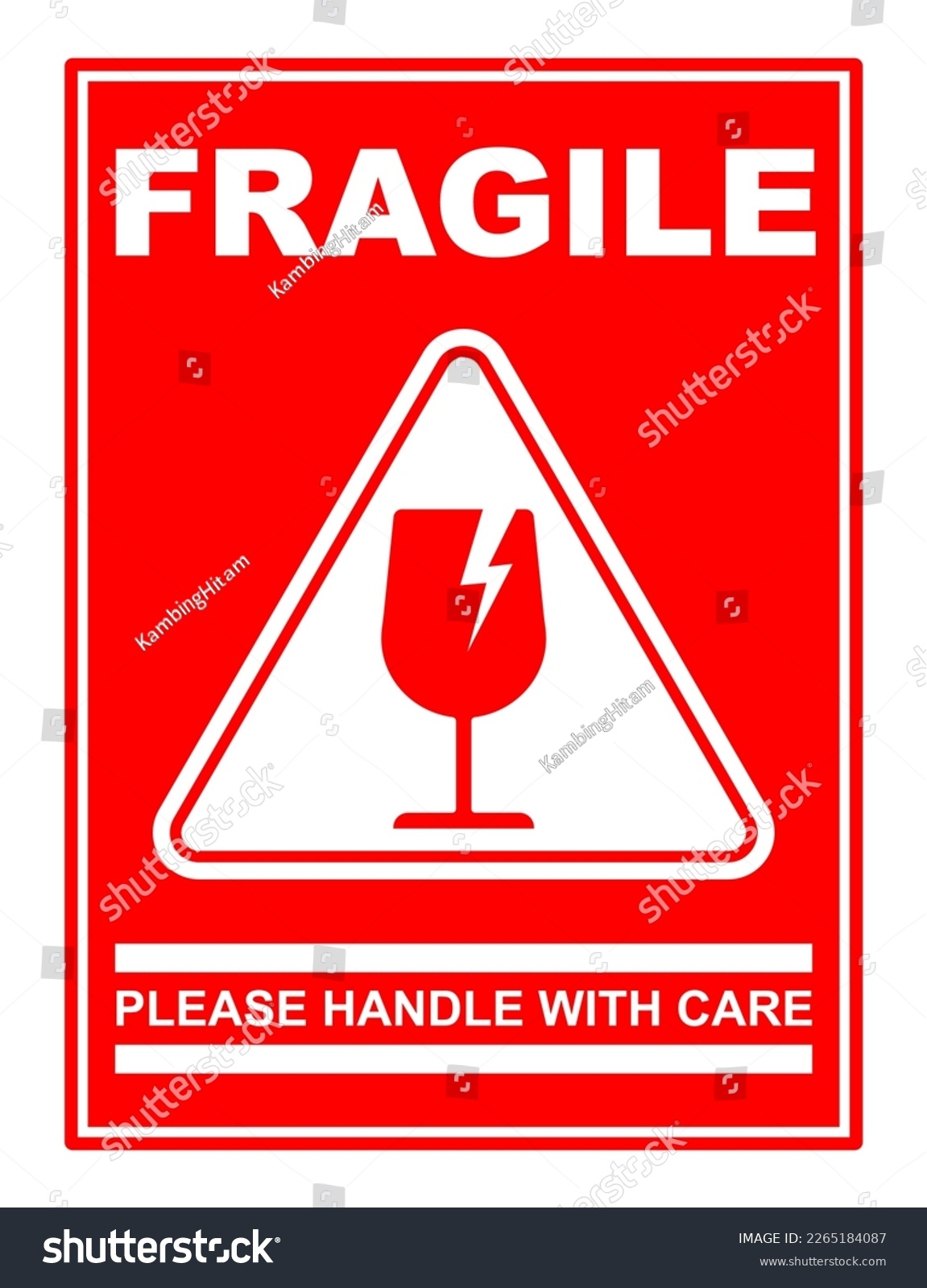 Red Sticker Fragile Handle Care Printable Stock Vector Royalty Free 2265184087 Shutterstock