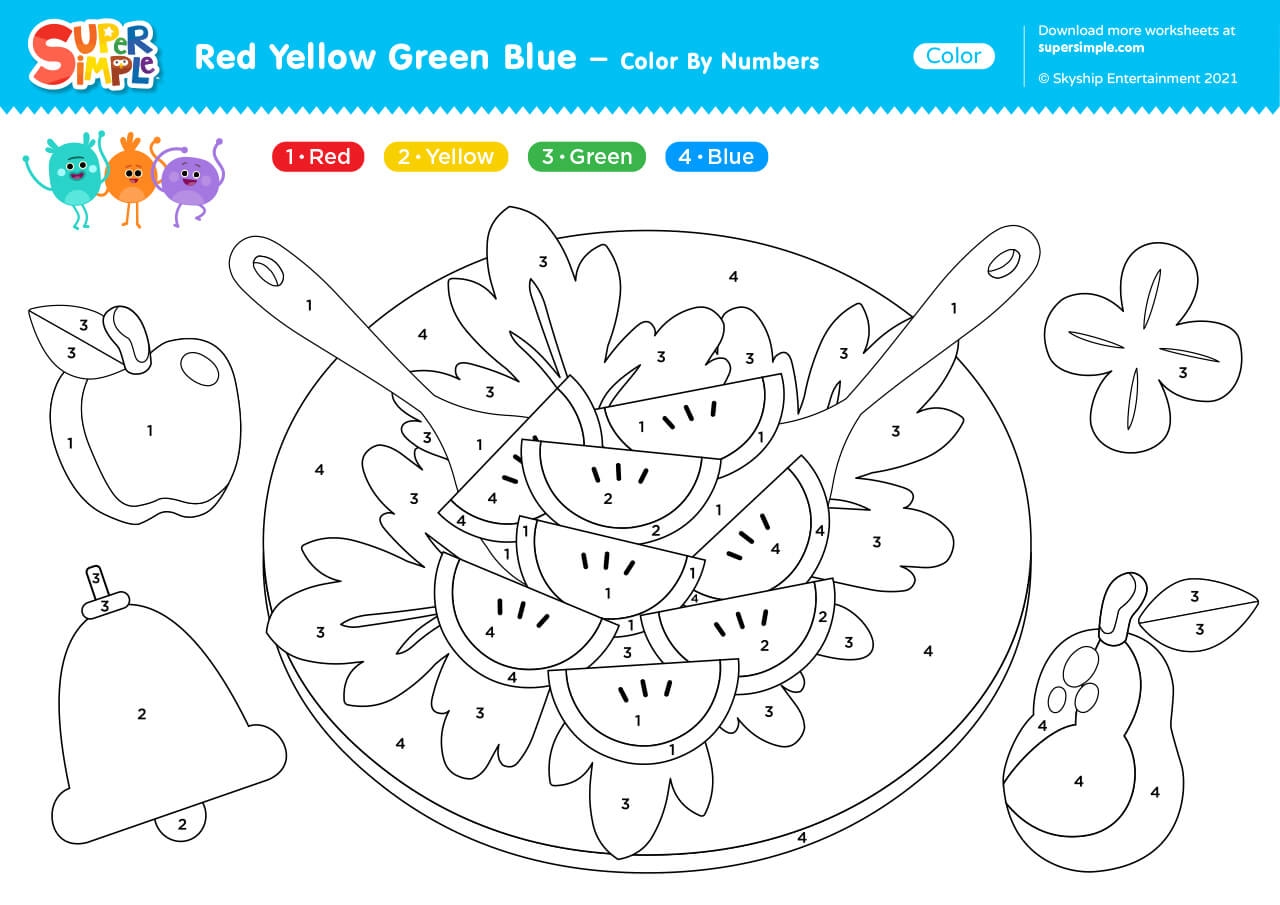 color by number printable worksheets