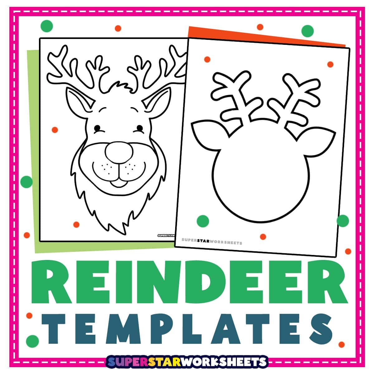 Reindeer Template Free Printables Superstar Worksheets