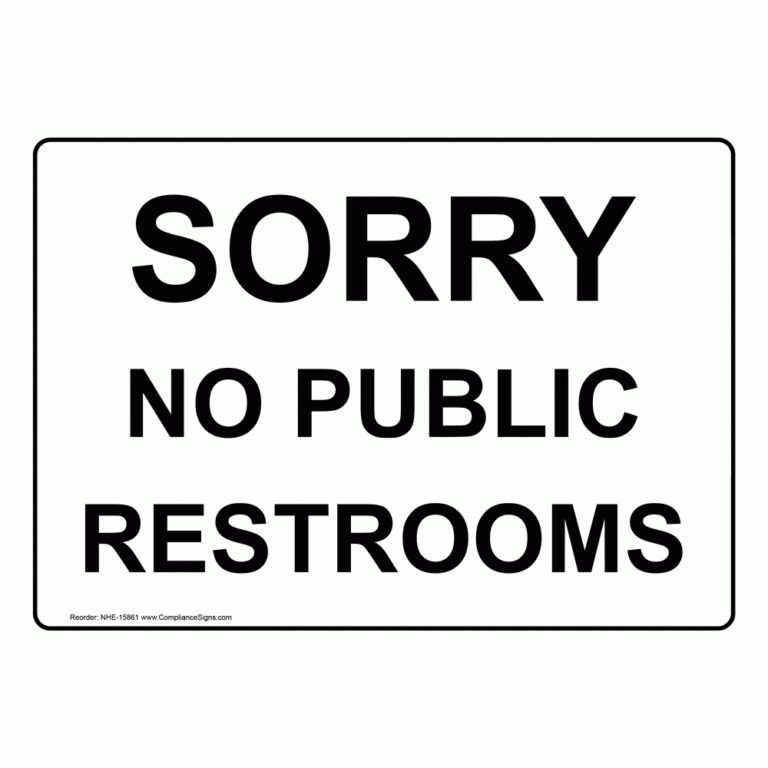 Restrooms Restroom Public Private Sign Sorry No Public Restrooms