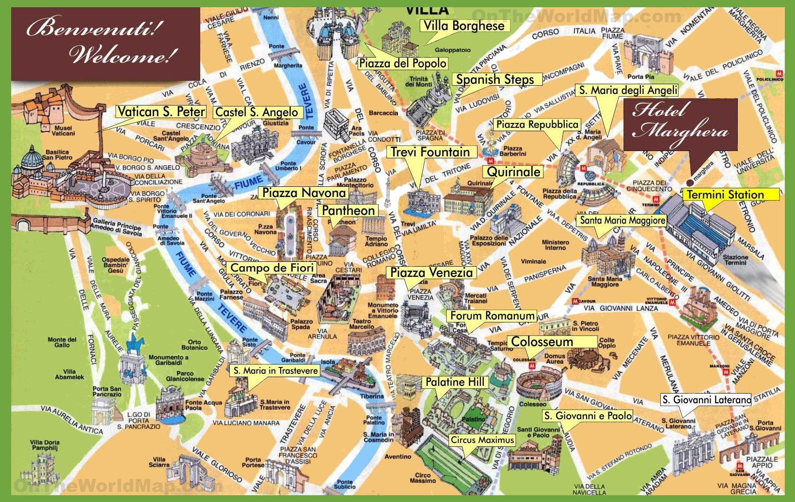 city map of rome printable