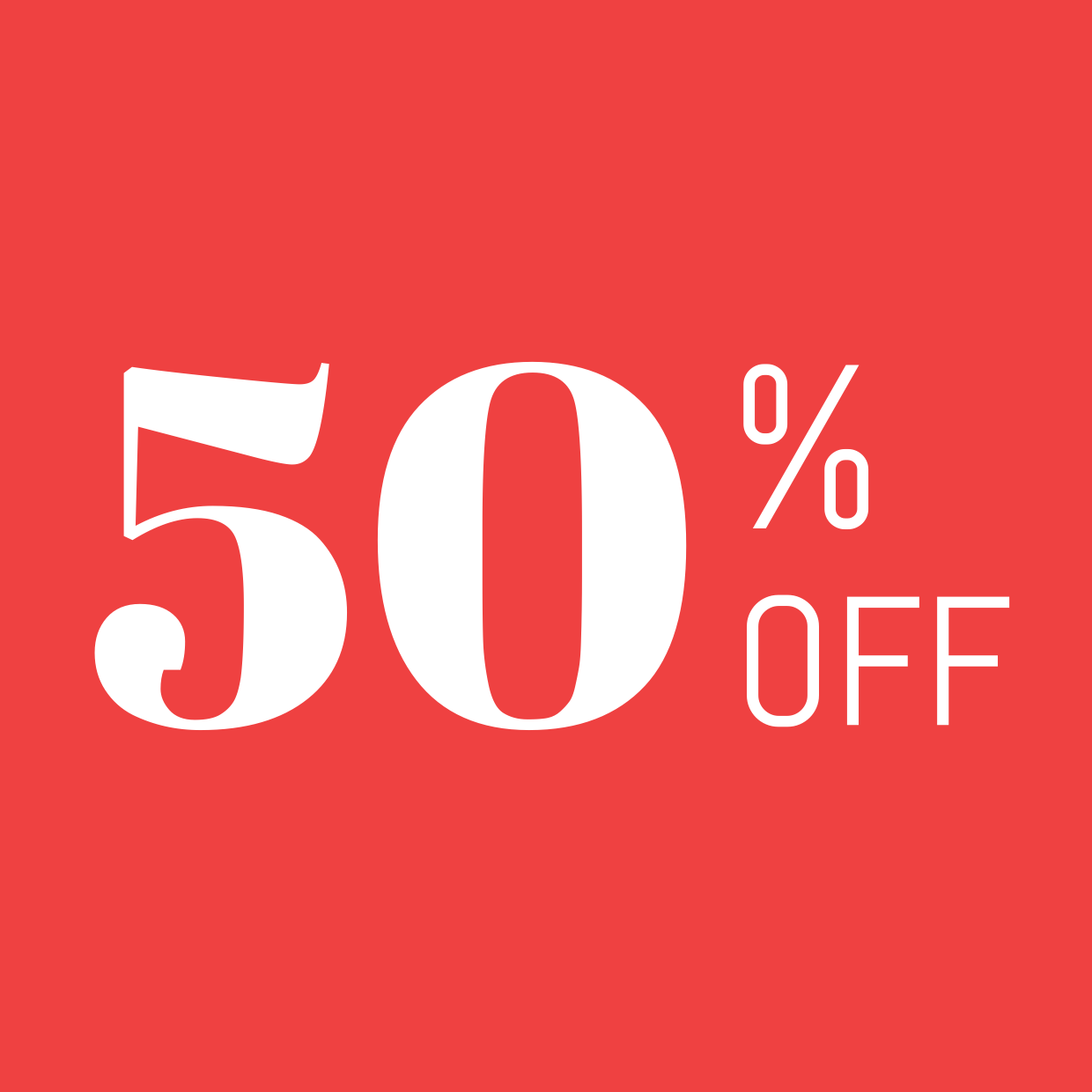 Scarlet Hued Minimalistic 50 Off Sale Sign Template Square Signs