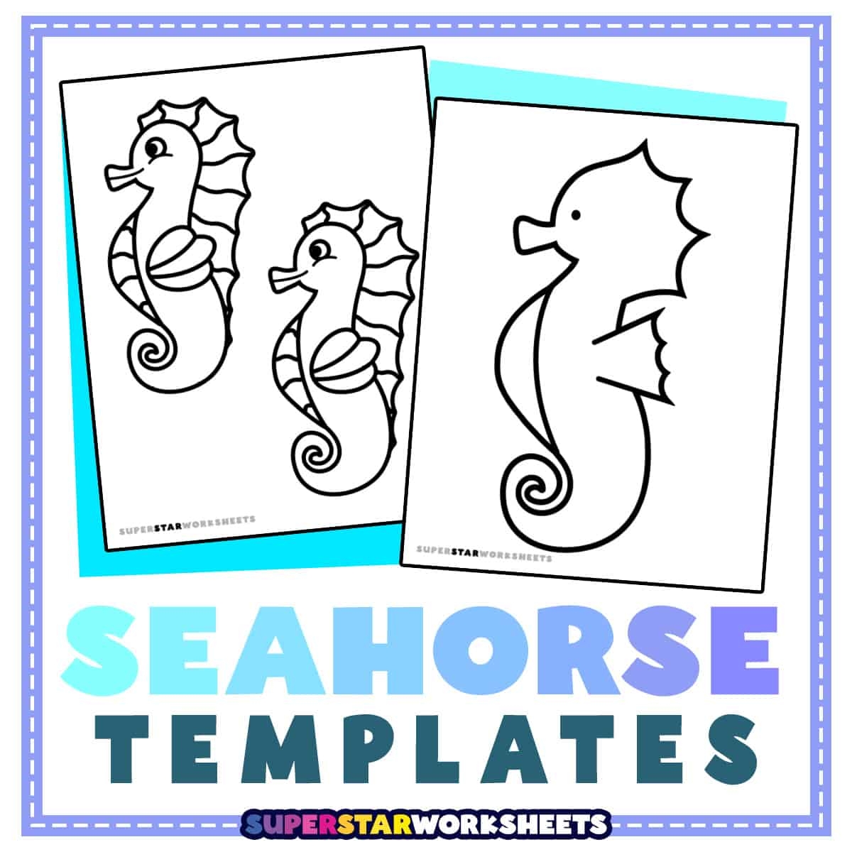 Seahorse Template Free Printables Superstar Worksheets