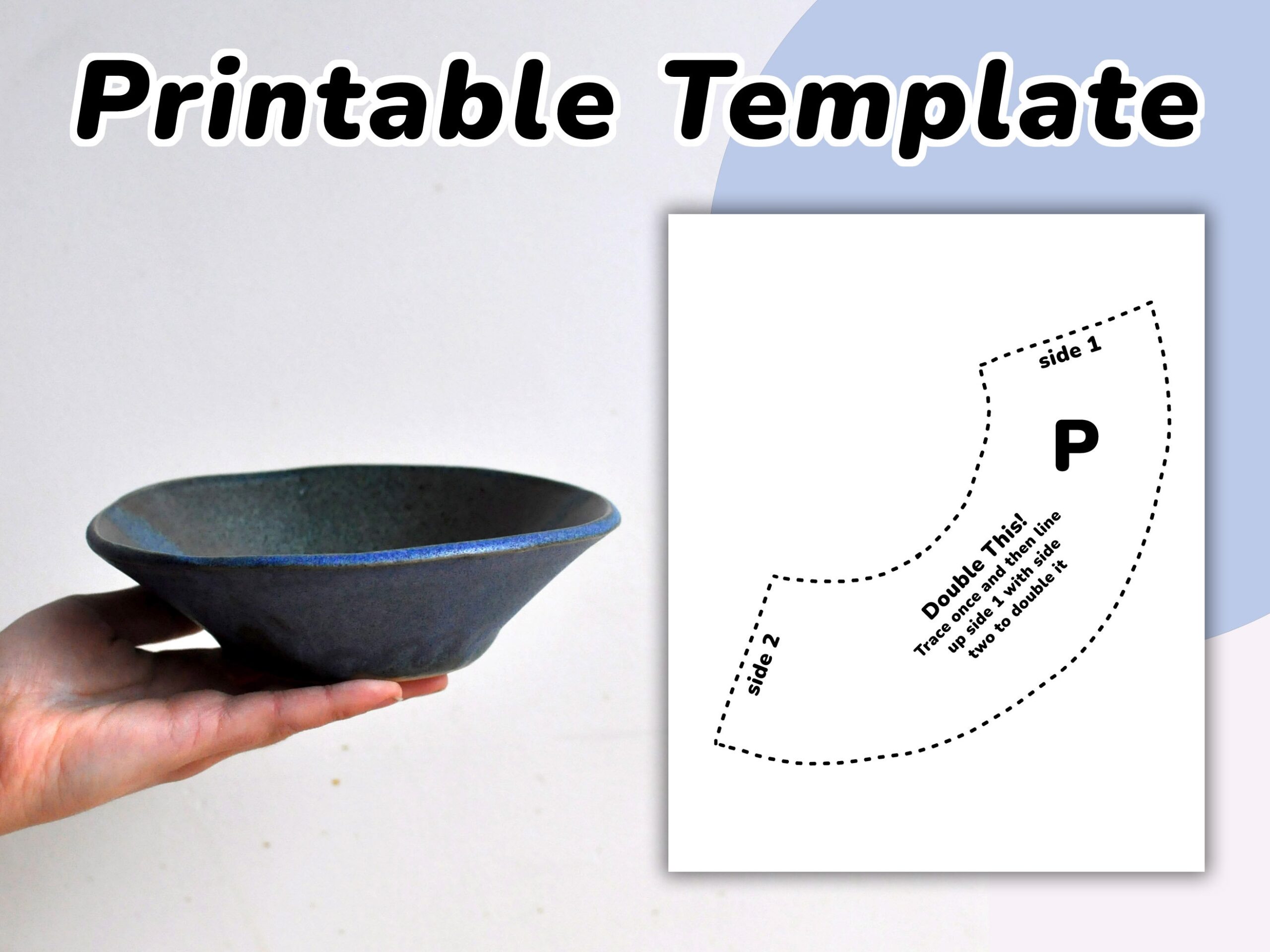 Shallow Bowl Template Slab Pottery Template Pottery Tools Etsy