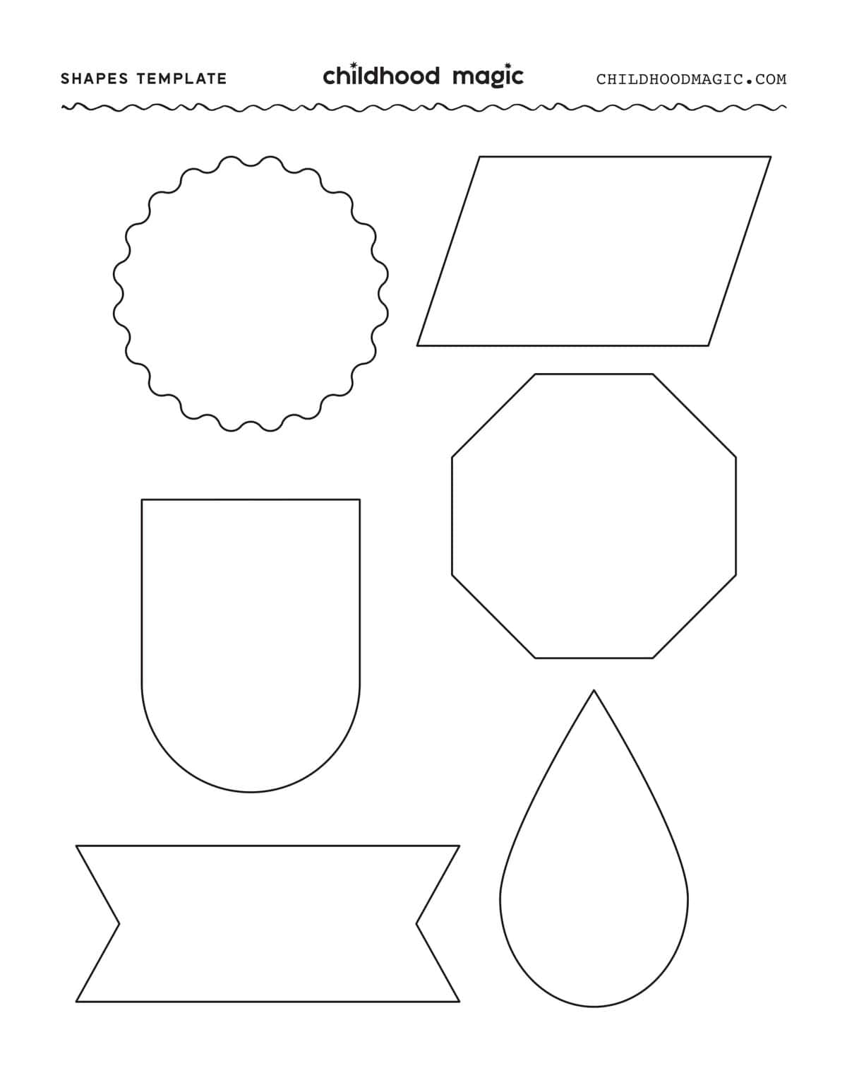 Shape Outlines Free Printable Templates Childhood Magic