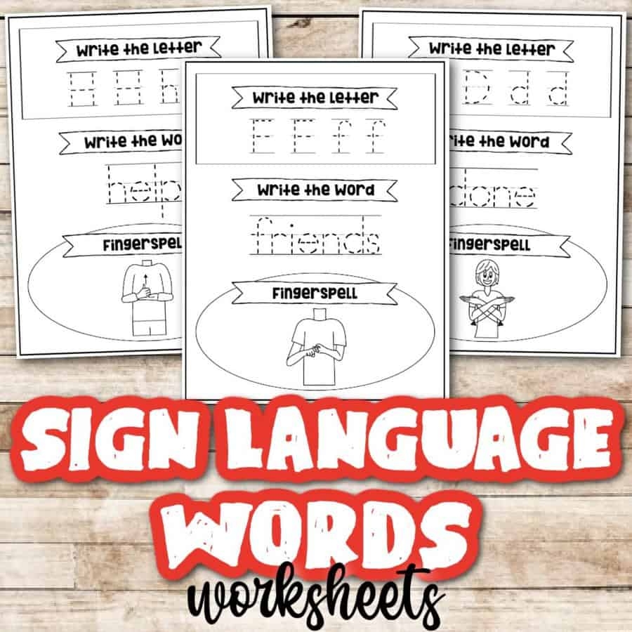 printable sign language words