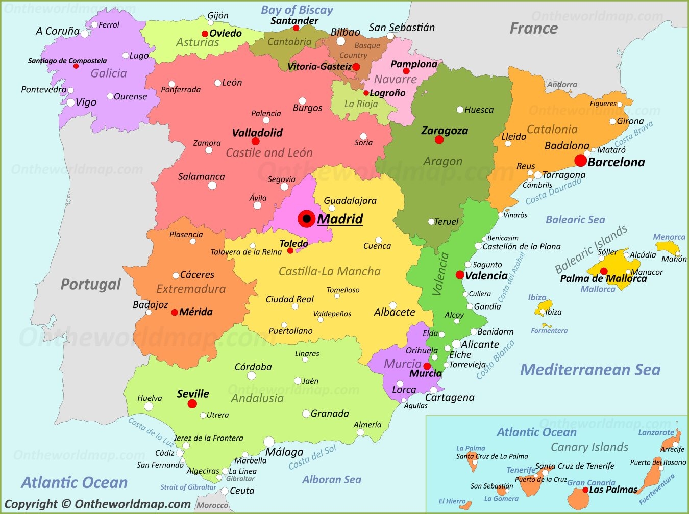 printable spain map
