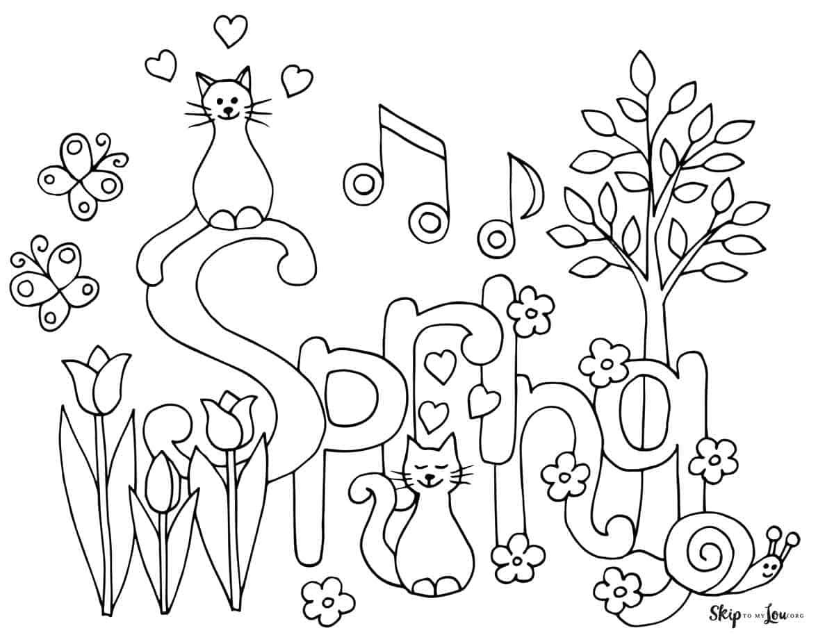 printable color sheets spring