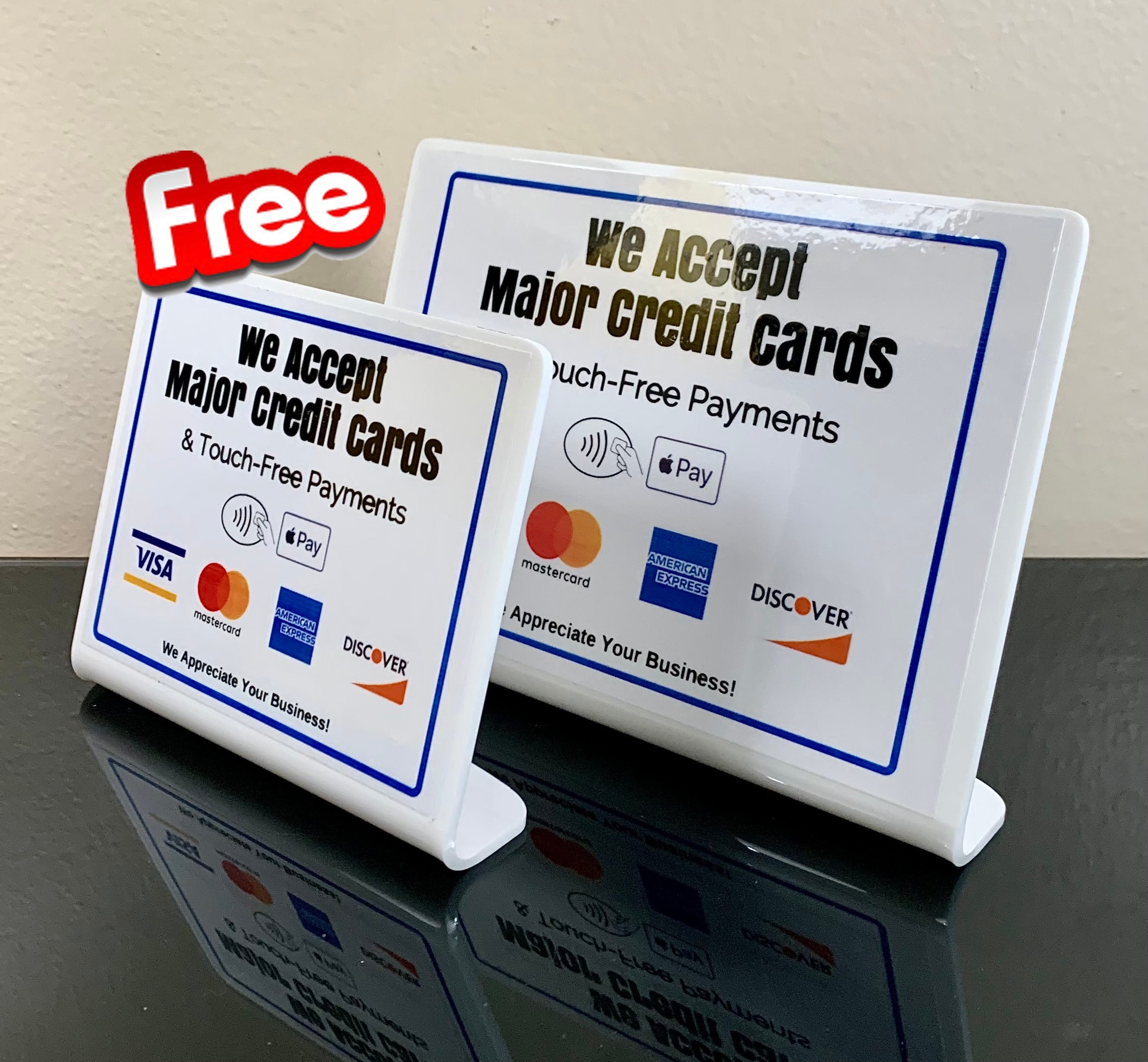 Square Credit Cards Accepted Signs Etsy