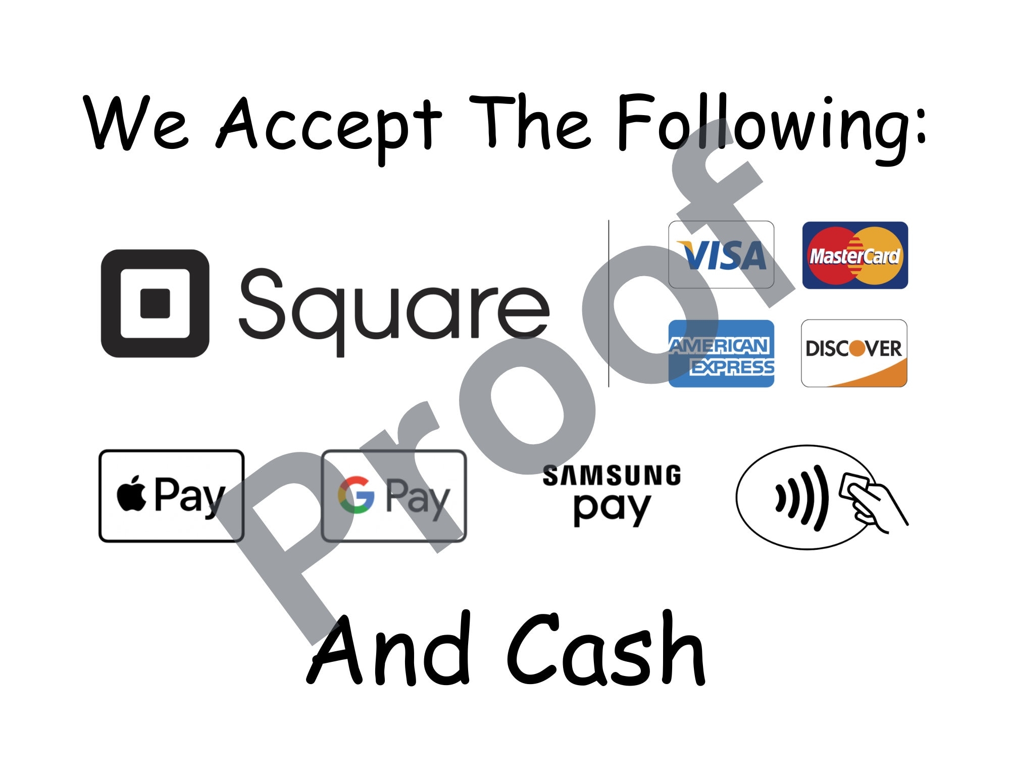 Square Payment Sign Etsy