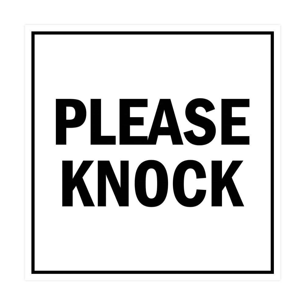 Square Please Knock Sign White Small Walmart