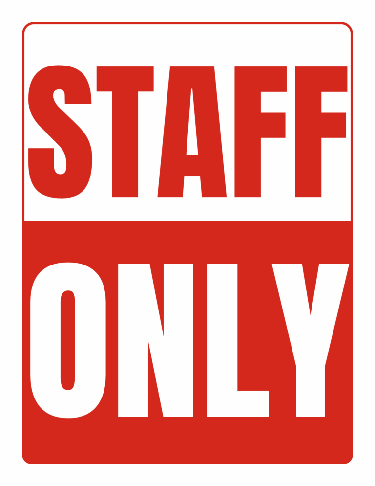 Staff Only Sign Printable Free PDF