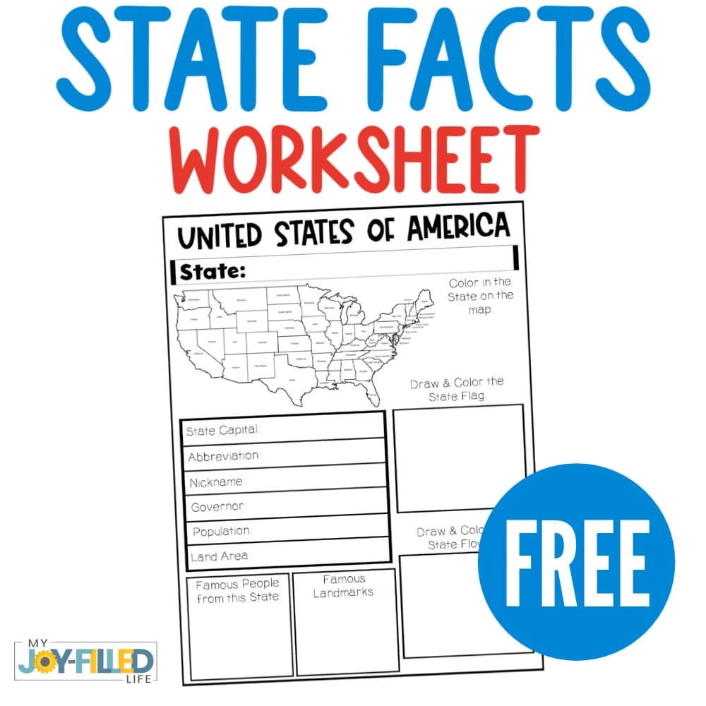 free printable 50 states worksheets