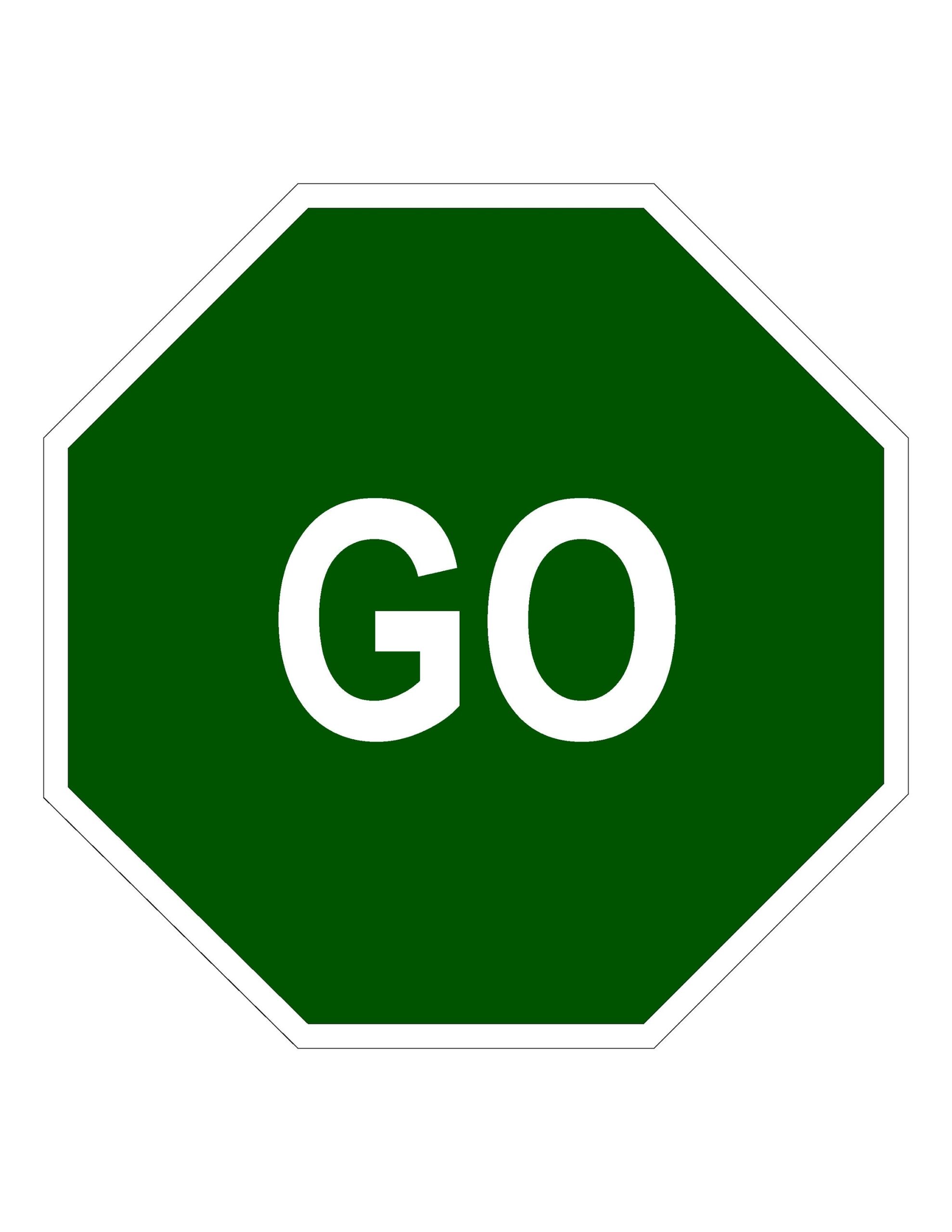 STOP GO Printable Sign Coloring Page Etsy