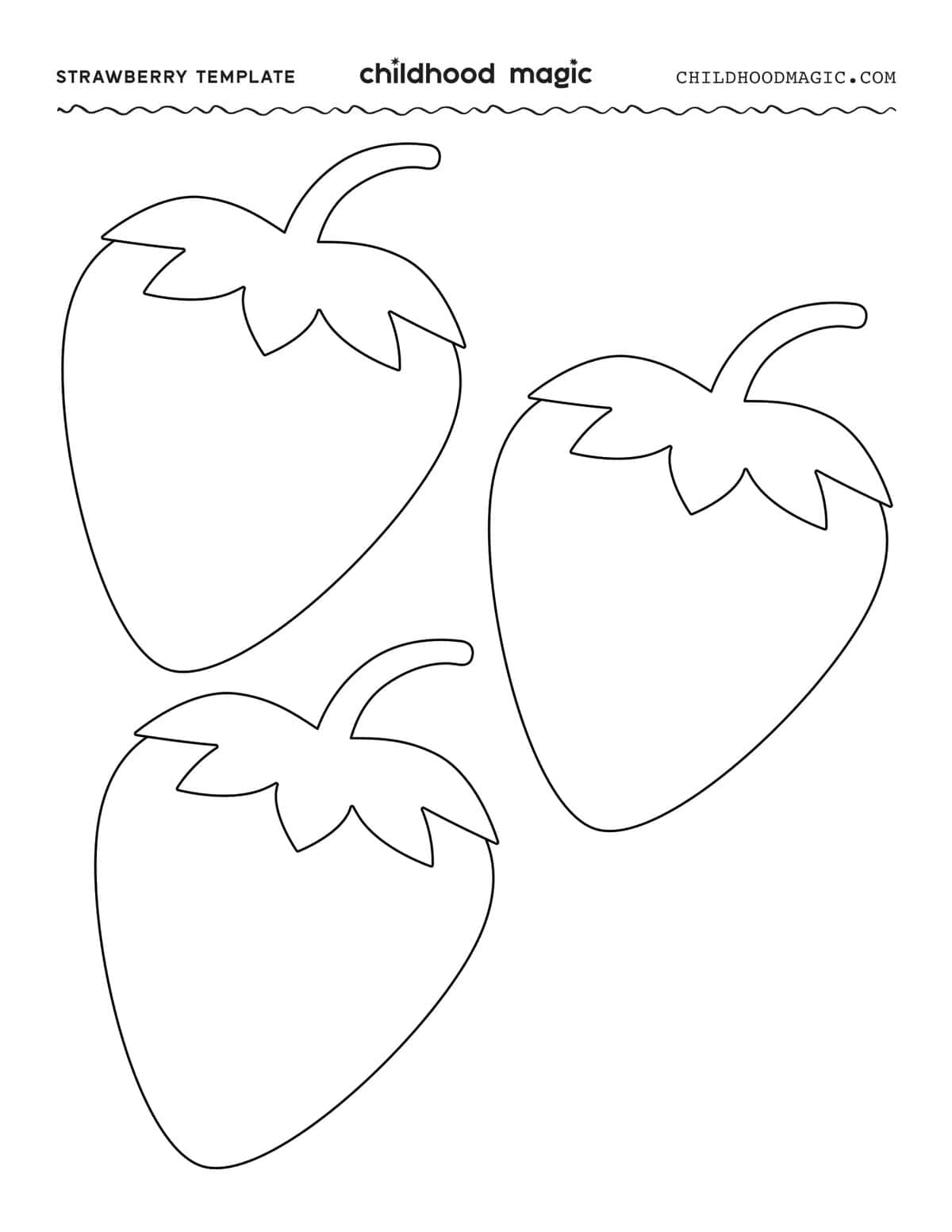 Strawberry Printable Free Template Childhood Magic