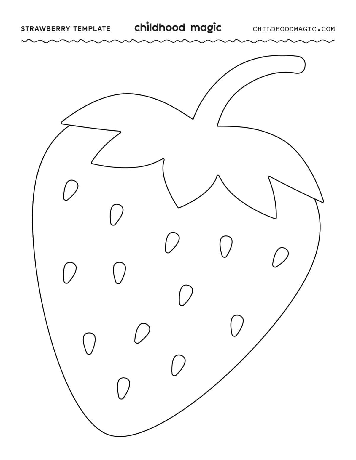 Strawberry Printable Free Template Childhood Magic
