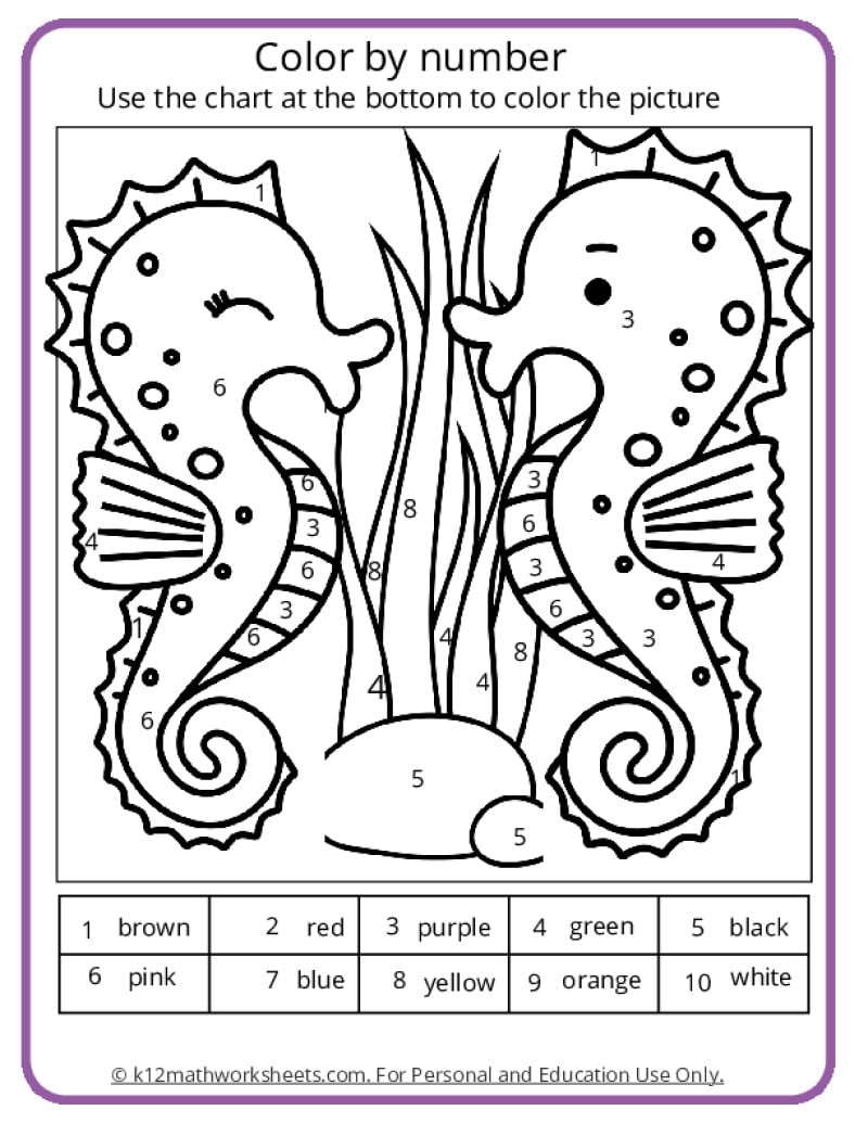 number colouring sheets printable