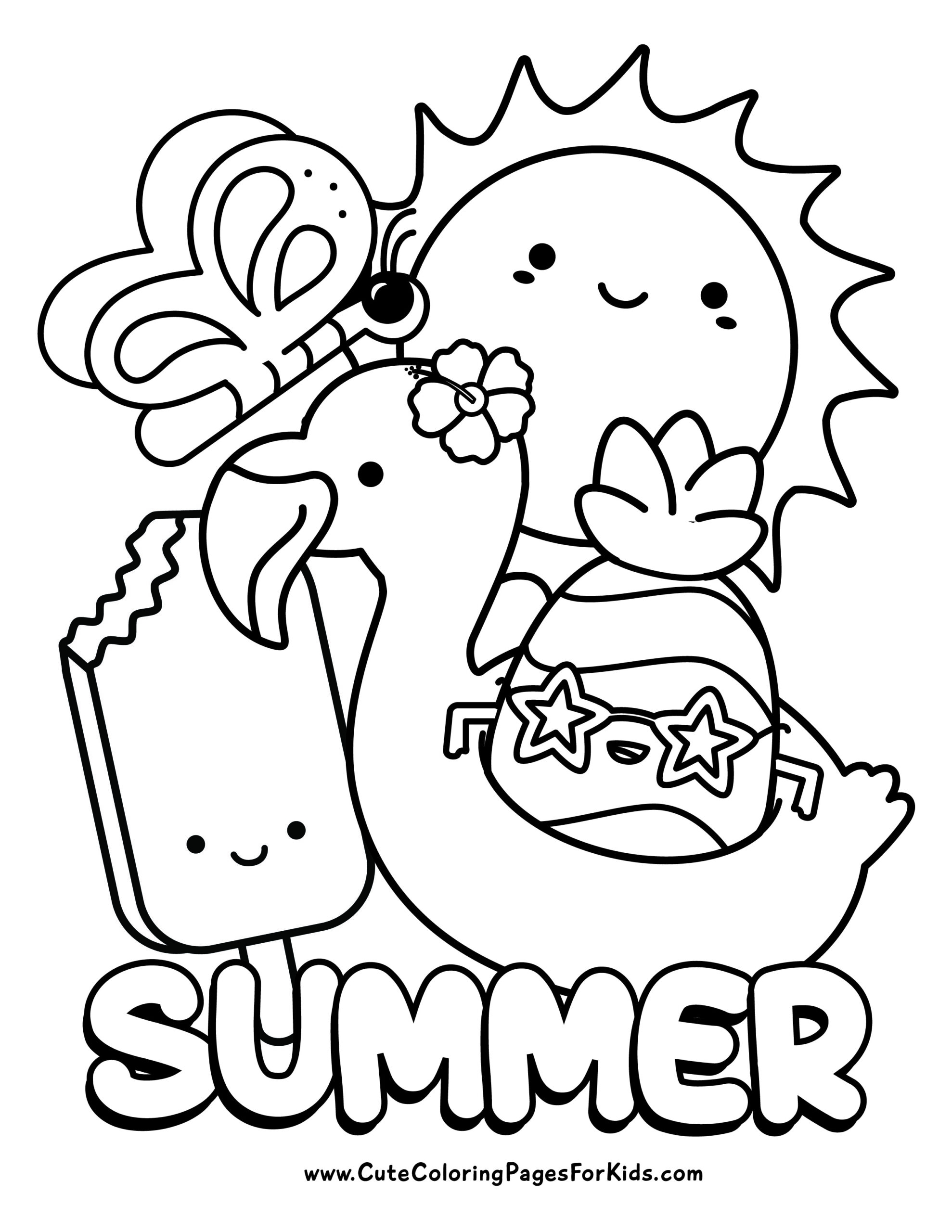 printable summer coloring sheets