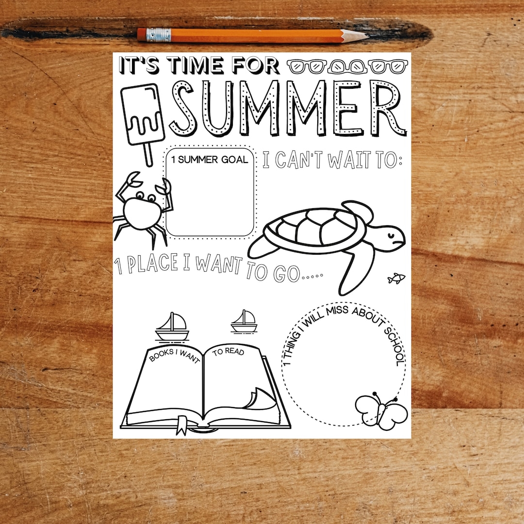 Summer End Of Year Worksheet Elementary Classroom PDF Teacher Activity School Writing Activity Grade School Instant Download Etsy