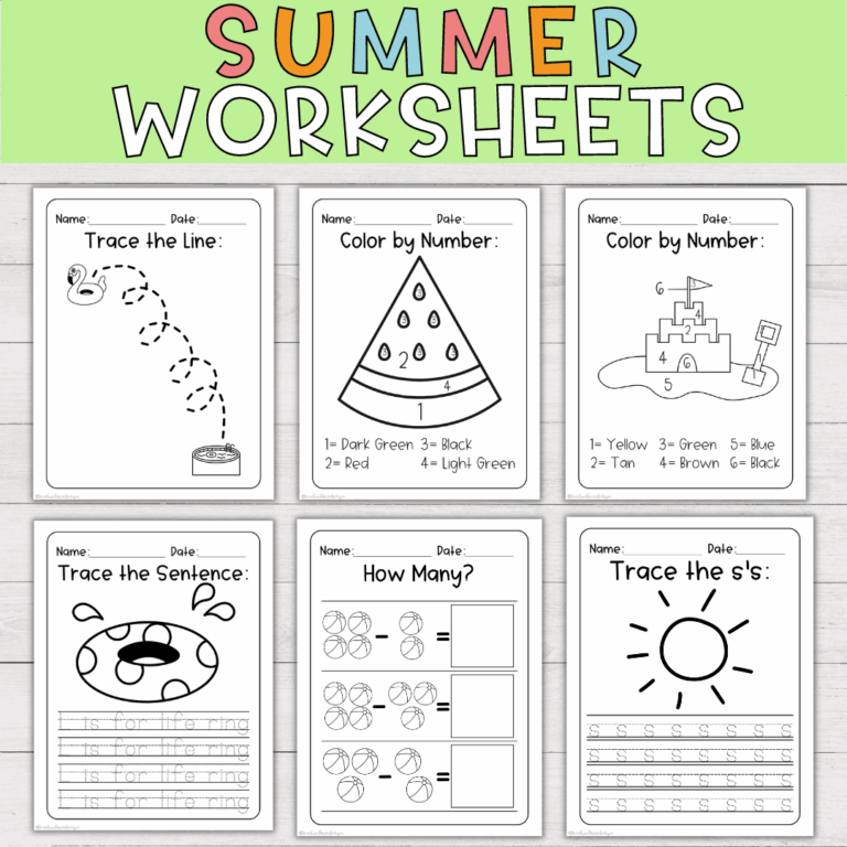Summer Worksheet Bundle For Preschool And Kindergarten Made By Teachers