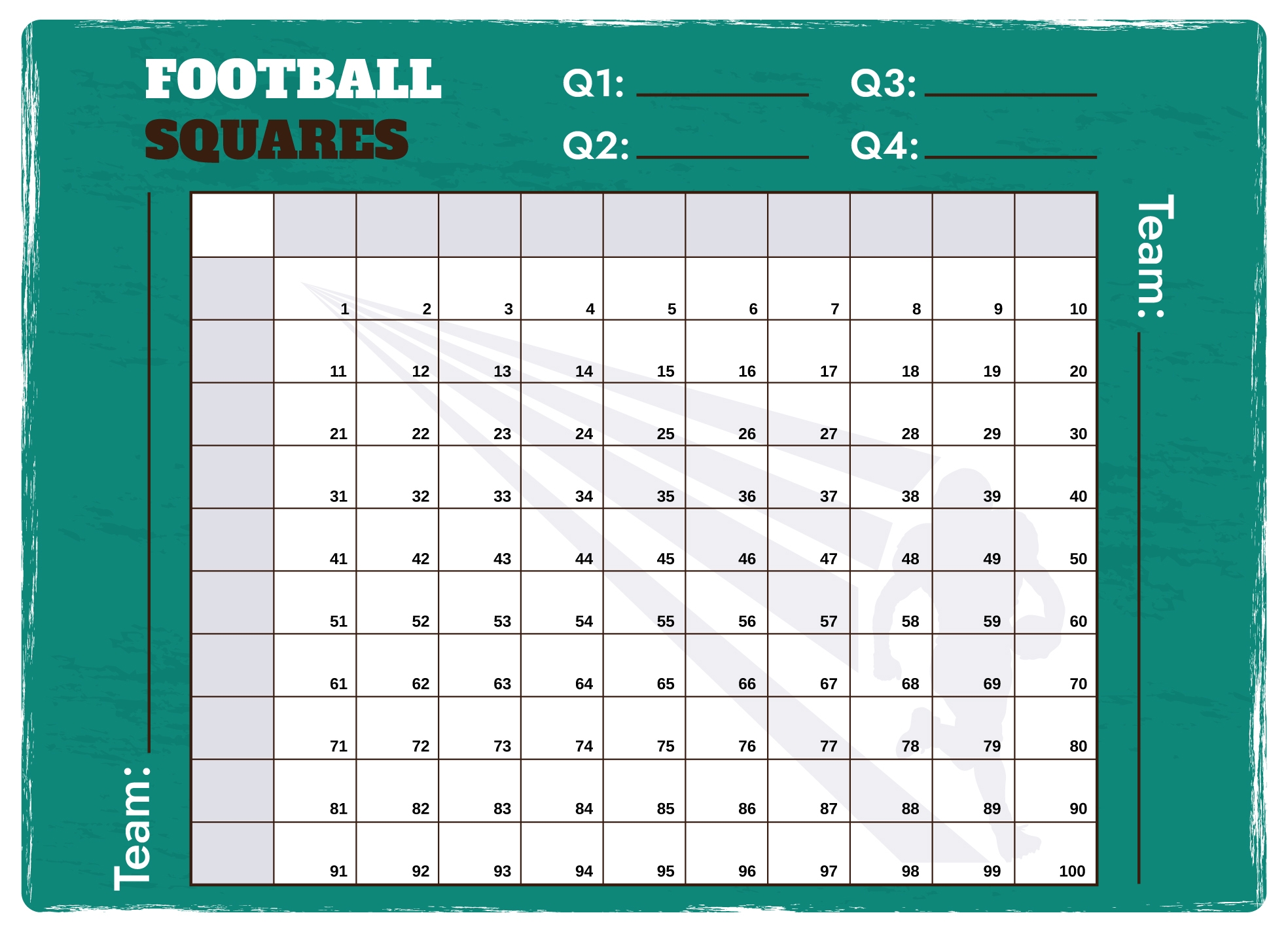free printable football pool sheets