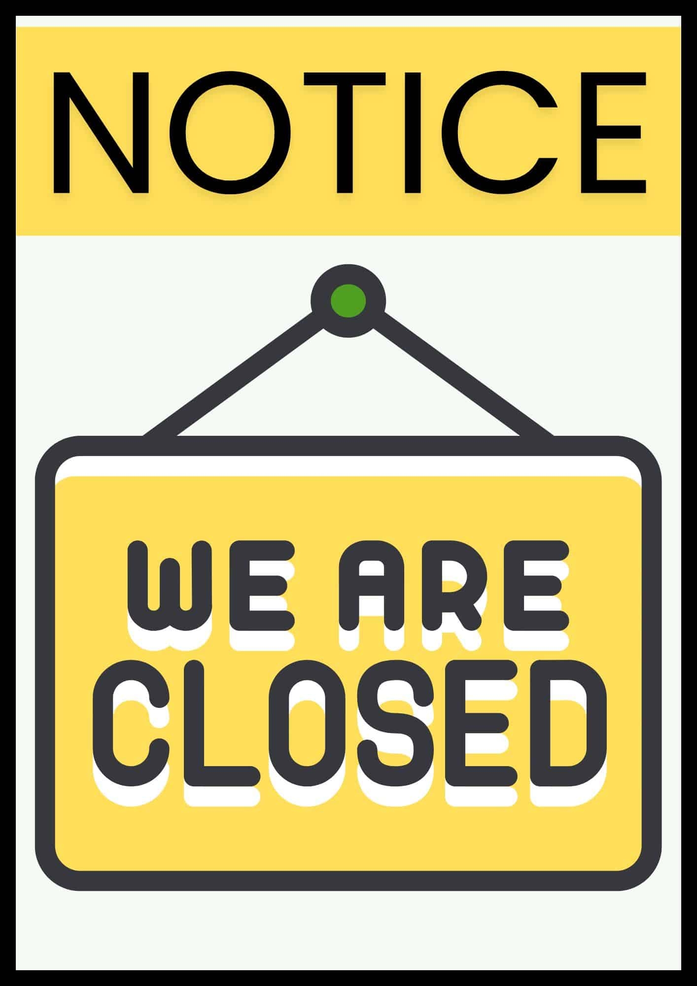 Temporarily Closed Sign Printable 30 Free Templates The Pink Craft Box