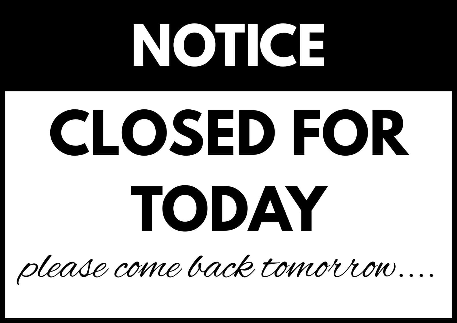 Temporarily Closed Sign Printable 30 Free Templates The Pink Craft Box