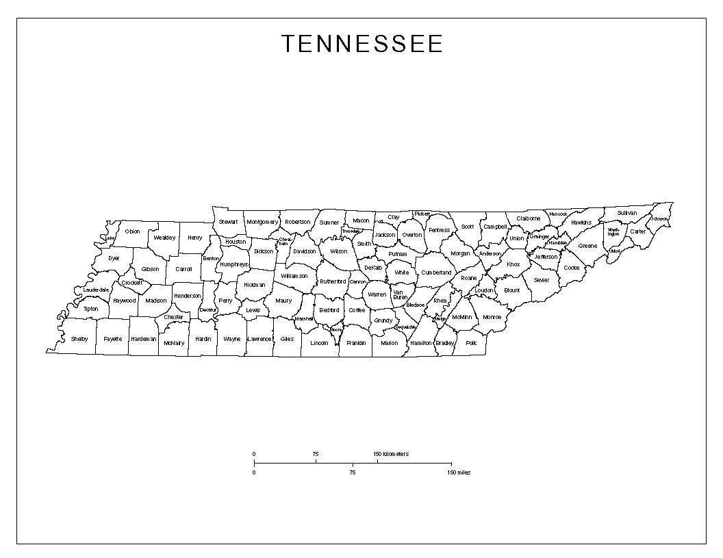 tennessee map printable