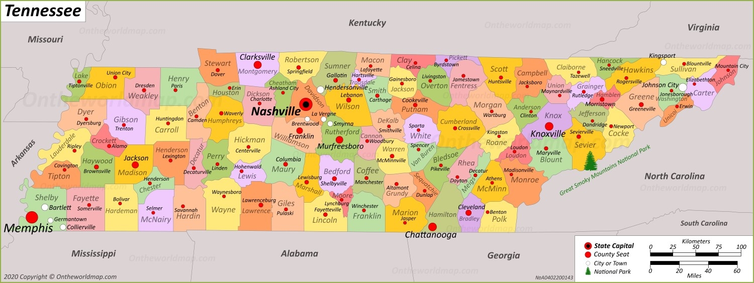 Tennessee State Map USA Maps Of Tennessee TN 