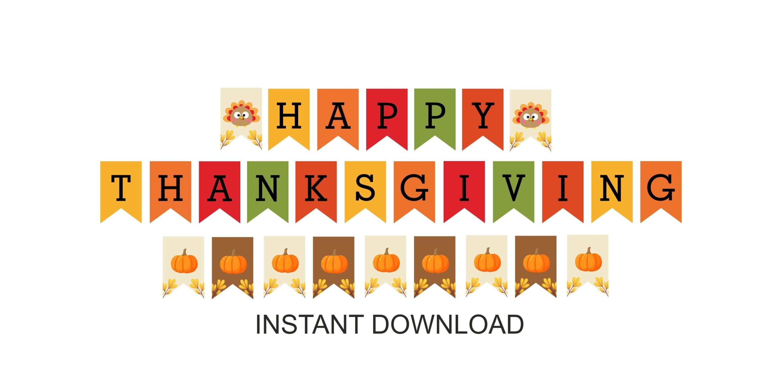 Thanksgiving Banner Printable Happy Thanksgiving Banner Printable Thanksgiving Printable Banner Printable Thanksgiving Bunting PDF Etsy