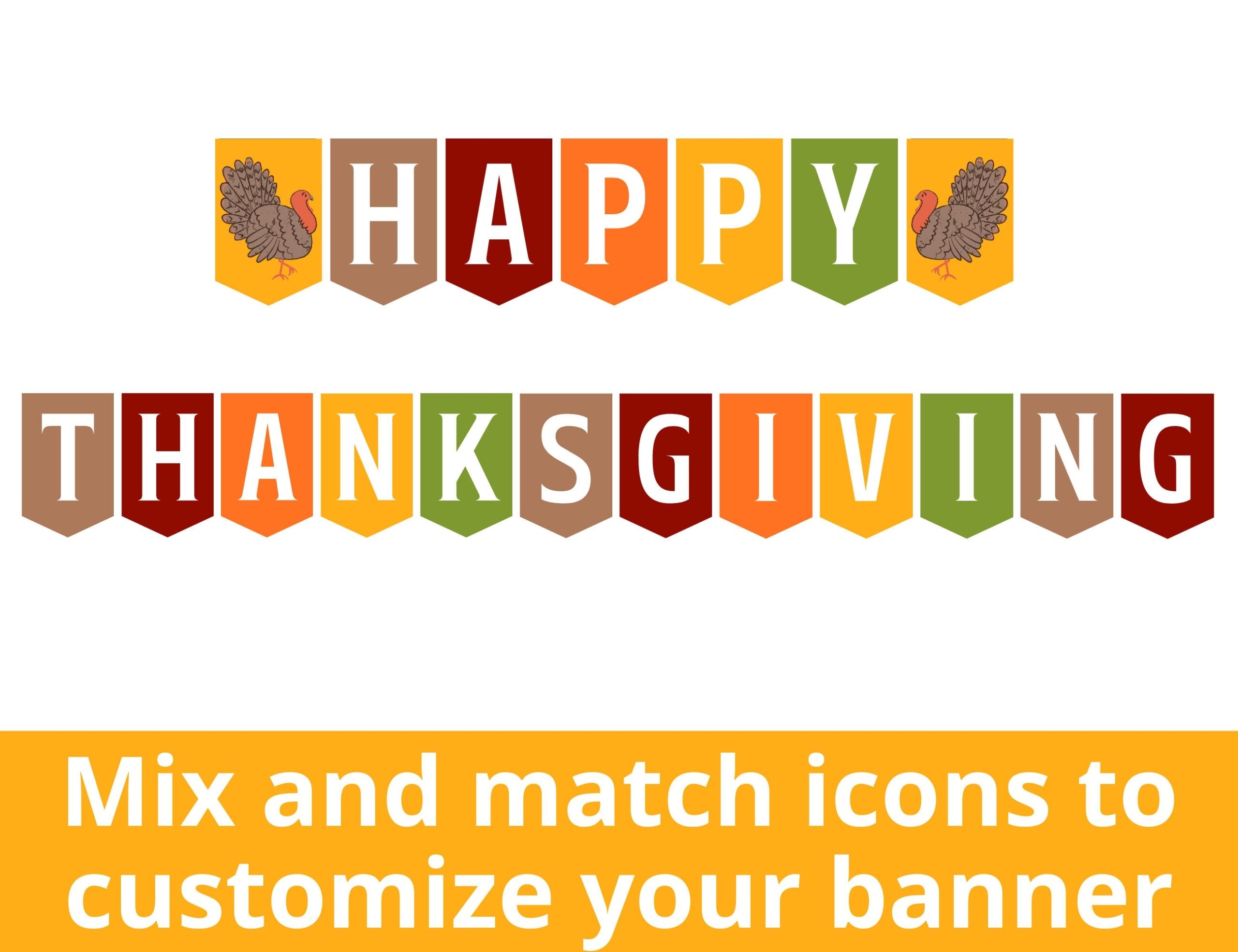 Thanksgiving Printable Banner Happy Thanksgiving Printable Sign Friendsgiving Banner Thanksgiving Decor Happy Thanksgiving Fall Banner Etsy