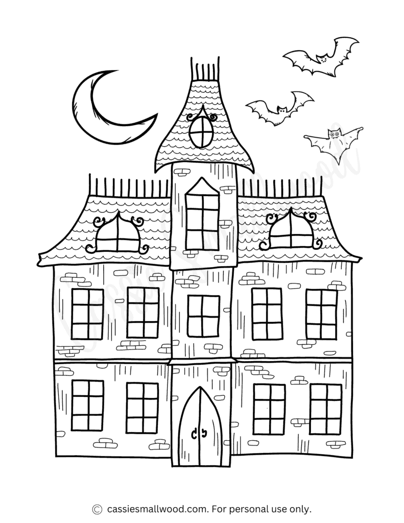 THE BEST Haunted House Coloring Pages Cassie Smallwood