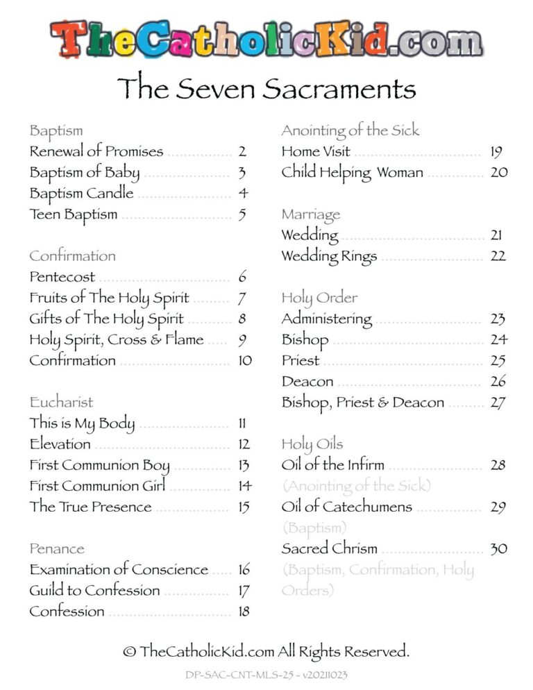 The Seven Sacraments Download Pack TheCatholicKid