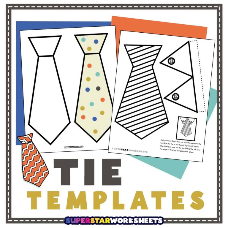 Tie Template Free Printables Superstar Worksheets