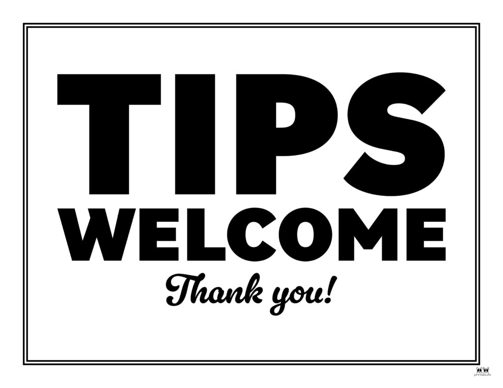 Tip Jar Signs 12 FREE Printables Printabulls