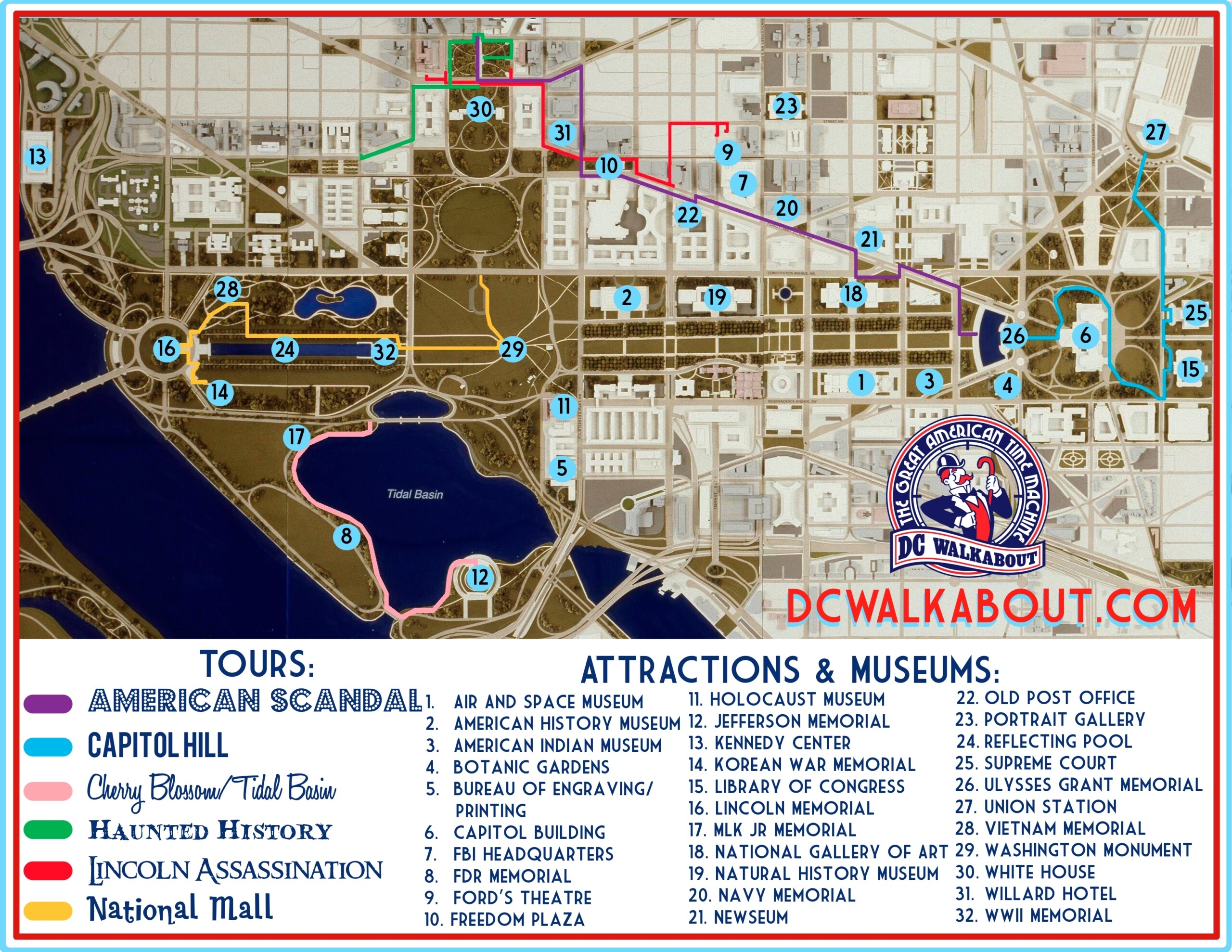 Tourist Map Of Dc Printable Printable Map