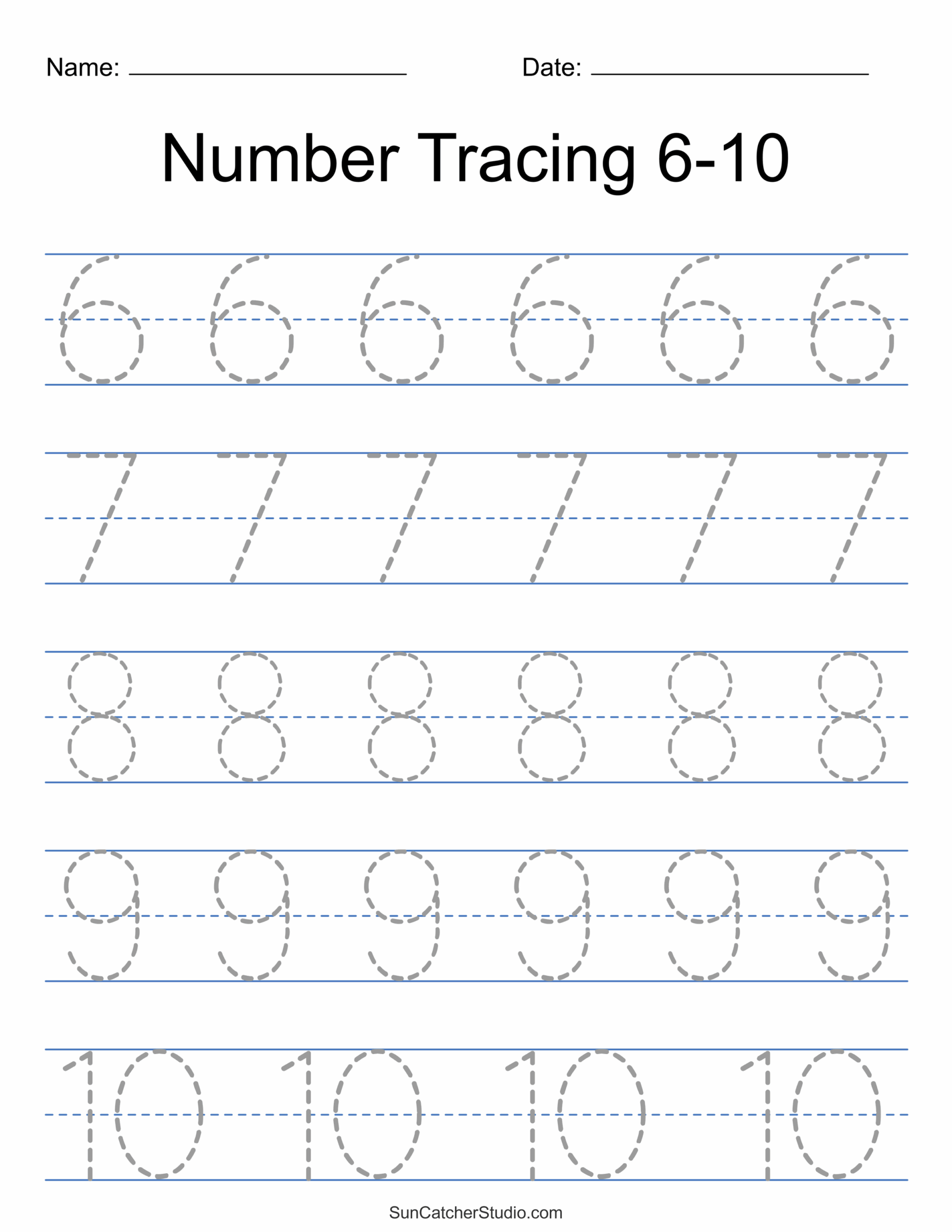 free printable number tracing worksheets