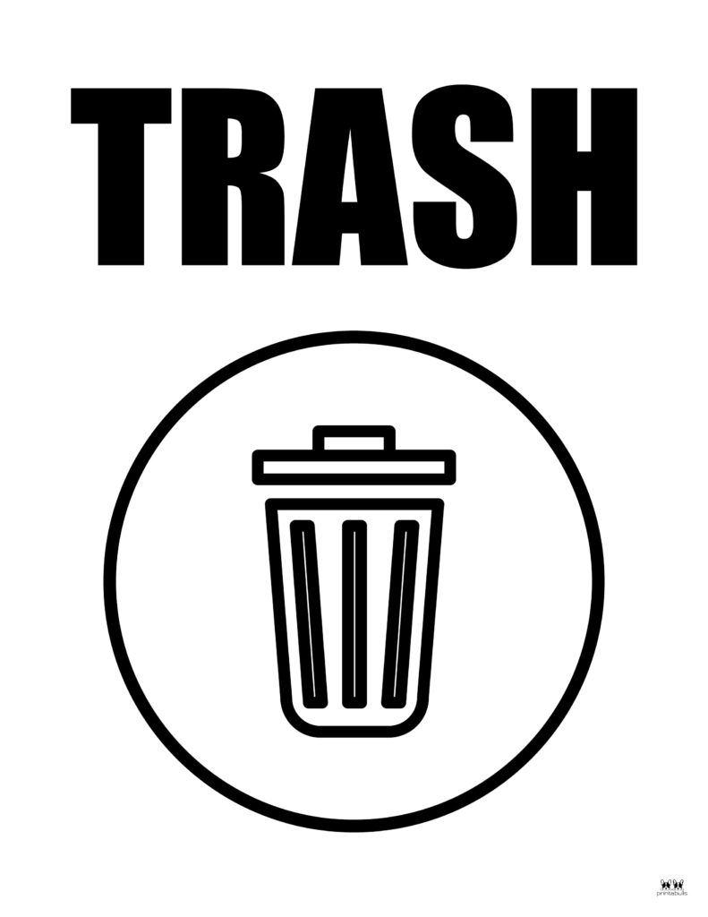 Trash Signs 20 FREE Printables Printabulls